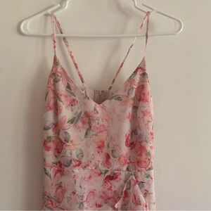 Birdy Grey Pink Floral Spaghetti Strap Dress